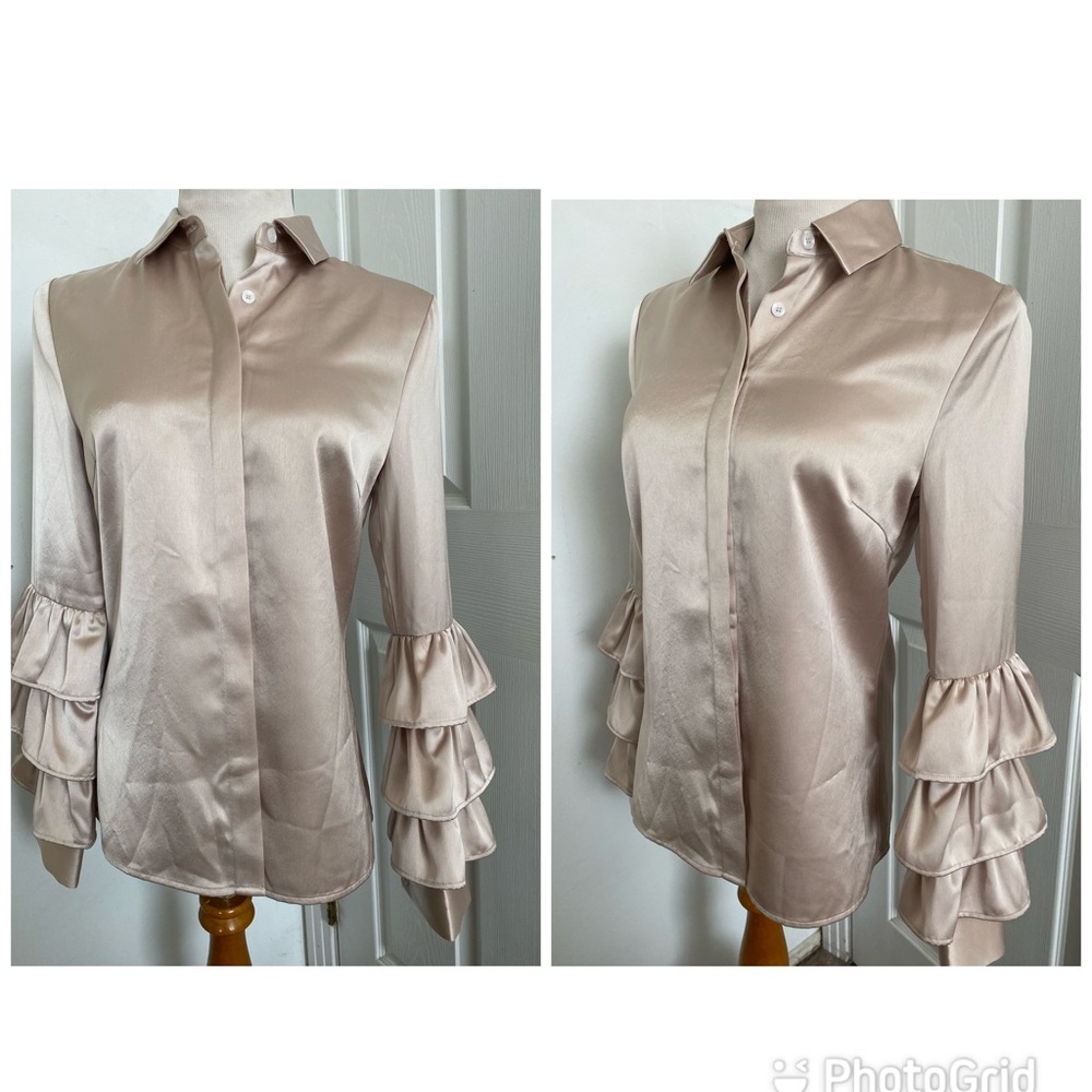 Lost Ink Tiered Ruffle Sleeve Blouse